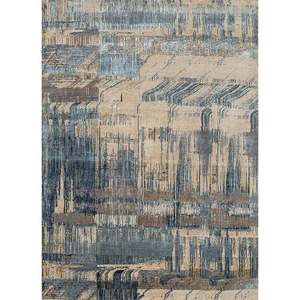 พรมขนสัตว์และไหมไผ่ถักมือสีเบจและสีน้ำตาล รุ่น Unstring Srb(709) สำหรับห้องนั่งเล่นและห้องนอนวัยรุ่น ลายแบบนามธรรม - Product Image 1