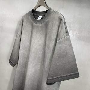 Lona Vintage de Algodón 100% Teñida y Lavada, 240 g/m², con Acabado Ácido Personalizado, Tallas Grandes, en Blanco, de Alta Calidad, Impresión Digital, MOQ Bajo - Product Image 4