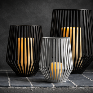 Farol de metal moderno, decoración de farol minimalista, farol para patio exterior, farol de mesa para velas, farol de pie para velas - Product Image 6