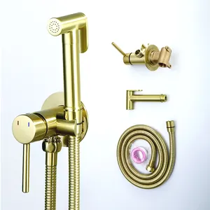 Bathroom Portable Chrome Sanitary Ware Suite Handheld Brass Shattaf Bidet Spray For Feminine Wash