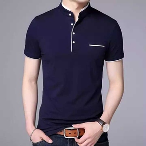 Men's Premium Quality Solid Spandex/<b>Polyester</b> Eco-Friendly for <b>Shirt</b> Casual Short Sleeve Wholesale Factory Customizable - Product Image 2