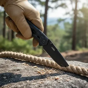 Coltello con serratura Wallis K900384 con manico e clip in alluminio nero - Product Image 6