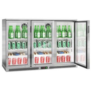 Enfriador comercial para barra trasera - 1350 mm - 300 L - con 3 puertas de vidrio abatibles - Acero inoxidable - Product Image 1