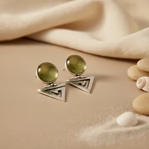 Pendientes Largos Geométricos Plateados para Mujer, Joyería Elegante, Regalo - Product Image 1