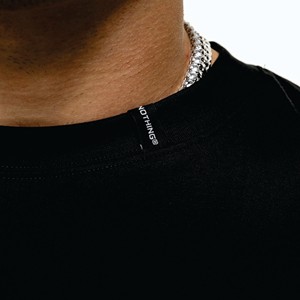 เสื้อยืดผ้าฝ้าย100% โอเวอร์ไซส์ทรงหลวมเปิดไหล่สำหรับผู้ชาย-ปรับแต่งโลโก้ได้ - Product Image 3