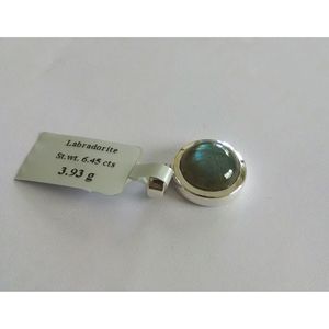 Pendentif Shah Gems pour femme en labradorite naturelle, argent sterling 925, sertissage clos, incrustation or rose, motif numéro, bijoux en or - Product Image 3