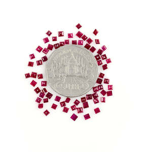 Rubis naturels du Mozambique non traités, carrés, 2 mm, 2,5 mm, calibrés, forme coussin, diamants lâches polis, traités thermiquement, rouge rose - Product Image 2