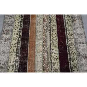 Turkish Accent Rug 3.7x4.4 ft, <b>Brown</b> Red Moroccan Rug <b>Wool</b> - Product Image 5