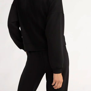 Sudadera de mujer más sudadera recortada de punto definitivo mangas caídas cómoda elegante moda alta demanda sudadera de mujer - Product Image 4