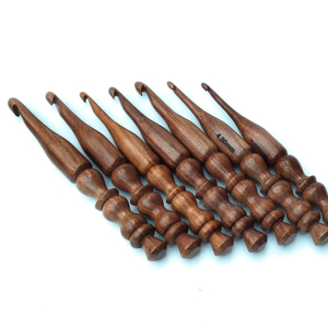 Wooden Crochet Hooks Set of 7 for Knitting Crocheting Sizes <b>Engraved</b> Rosewood Wooden Handicrafts Great Gift Item by AYAANS - Product Image 1