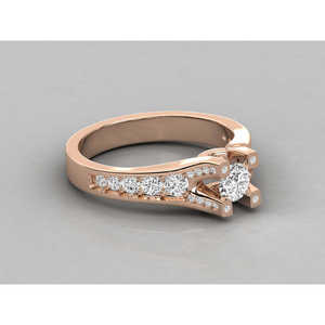 Bague solitaire en or 14 carats pour femmes avec diamant de laboratoire - Product Image 2