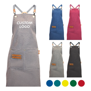 Delantales de alta resistencia para cafetería, Chef, restaurante, herramienta de trabajo, babero, jardín de cuero, barbacoa, uniforme, Denim, algodón, Barbero, delantales de lona - Product Image 3