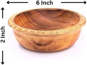 Tazón de madera de mango para servir aperitivos, vajilla decorativa para frutas secas, chips de café para encimeras y exhibiciones de hogar u oficina - Product Image 4