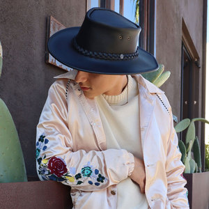 Haute qualité en cuir véritable Cowboy chapeaux hommes femmes peau de vache Snapback réglable nouveauté en cuir véritable Cowboy chapeaux à vendre - Product Image 6