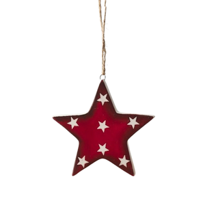 Présentoir et étoile de Noël en bois suspendue pour Noël 2024 avec couleur et tailles personnalisées avec tailles 8 cm - Product Image 1