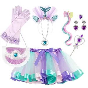 Ensemble de bijoux pour déguisement de princesse pour filles Accessoires de performance Vêtements de jeu de rôle avec baguette magique