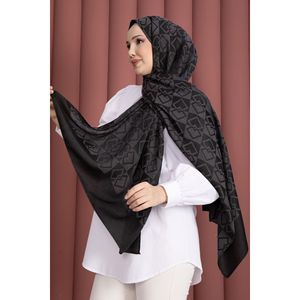 Chal Jacquard con Patrón Premium para Musulmanas, Serie Gris Humo - Product Image 1