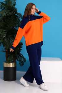 Suéter de pierna ancha informal de cintura alta para mujer, pantalones de otoño Winte de alta calidad, conjunto de dos piezas, traje de punto para deportes de Yoga y hogar - Product Image 5