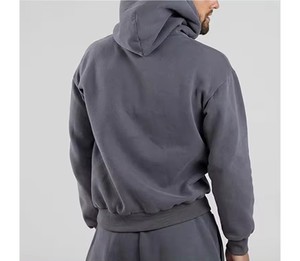 ชุดวอร์มสีพื้นสำหรับยิมของผู้ชายผ้าฟลีซออกแบบได้ตามต้องการไซส์ XL สำหรับฤดูหนาว2024ใหม่ - Product Image 2