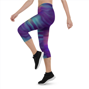 Qualité 92 Polyester 8 Spandex Ultra Doux Collants Casual Vêtements Stretch Pantalon Violet Galaxy Tie Dye D'eau Conception Capri Leggings - Product Image 1