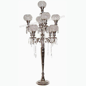 Luxury Modern Designer 200 cm Tall Aisle Crystal Candelabra Polished Aluminium Metal Finish <b>Candle</b> <b>Stand</b> for Wedding Home - Product Image 5