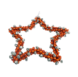 Étoile suspendue en fer/perles au design moderne Étoile murale nickelée de taille standard pour la décoration de Noël faite à la main - Product Image 1