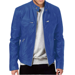 Blouson en cuir, veste de moto pour homme printemps et automne, blouson en cuir tendance de marque de rue pour homme - Product Image 3