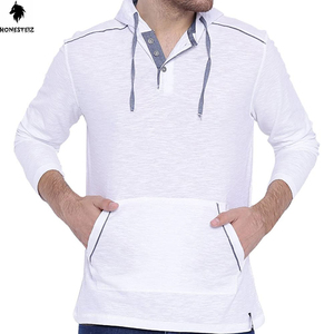 เสื้อฮู้ดสวมหัวของผู้ชายผ้าฝ้ายโพลีเอสเตอร์ผ้า100% น้ำหนักเบาดีไซน์ตามต้องการสำหรับฤดูหนาว - Product Image 1