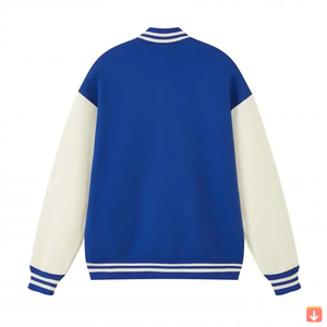 Top Trending Men's High Street Style Varsity Jacket Stand Canvas Sleeves Custom Embroidered Logo Season Accessory Wholesale - Product Image 6