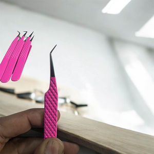 Pince à épiler pour extensions de cils Kaamir Instruments, qualité salon, acier inoxydable, pointe lisse, 10 mm, légère, outil de prélèvement des cils - Product Image 3