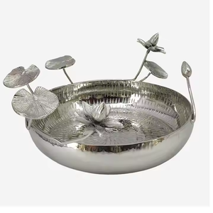 Bols Urli personnalisés Design floral métal laiton Urli décoration de mariage cadeau de bienvenue décoration de table décorative de luxe bols en or - Product Image 4