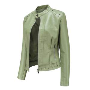 Vestes en Cuir PU Véritable pour Femmes à la Mode Offre Spéciale Logo Personnalisé Vestes en Cuir pour Femmes - Product Image 1