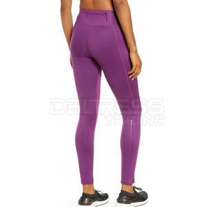 Women's 100% Cotton Leggings Custom Size Mid Waist Sports Wear for Running Printed Sublimated Logo - Product Image 3