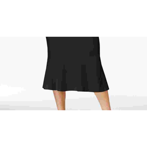 Falda Midi Negra Cómoda para Mujer Rachel Roy, Estilo Formal Coreano, Jacquard Elástico, Cintura Imperio, Estampado, Ideal para Primavera - Product Image 3