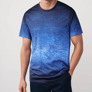 Unisex 100% algodón Dip Dye cuello redondo Camiseta todos los días suave transpirable manga corta luz Logo serigrafiado Formal patrón sólido - Product Image 1