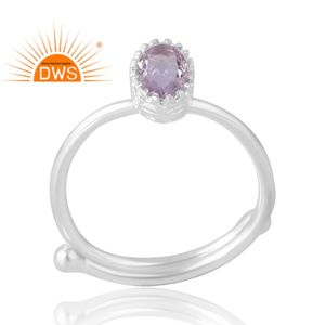 Nuevo diseño de tendencia, anillo de piedras preciosas de amatista Rosa Natural de Plata de Ley 925, joyería personalizada para mujer, regalo para ella - Product Image 1