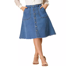 Vestidos de Mezclilla Cortos para Mujer, Diseño Personalizado con Logotipo, Estilo Veraniego, Elegante, Casual, Ligero, al por Mayor, Precio Económico, Bangladesh - Product Image 3