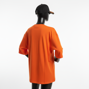 Camiseta Holgada para Mujer, Algodón Premium de 200 GSM, Suave y Transpirable, Naranja, con Pedrería, Logotipo Personalizado, Ropa Urbana - Product Image 5