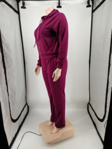 Otoño Invierno Joggers traje 2 piezas conjunto con capucha cremallera chaqueta conjunto pantalones de chándal mujeres chándal conjunto chándal talla grande ropa de mujer - Product Image 3