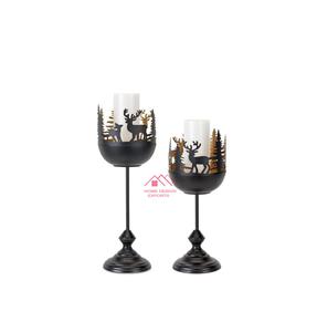 Soporte de vela de Reno de decoración de Navidad y Pascua 2025 Venta caliente carrito de renos portavelas último - Product Image 1