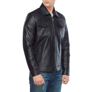 <b>Long</b> Sleeves High Quality Zipper Men <b>Leather</b> <b>Jacket</b> Casual Wear Best Selling Lightweight Men <b>Leather</b> <b>Jacket</b> - Product Image 2