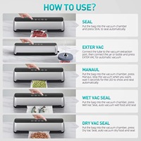 95kPa 135W 30cm 8L/min 4L Tank ecran tactile tuyau externe sec humide menage machine sous vide soudeuse emballage alimentaire