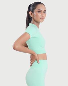 Ensemble de yoga pour femmes chemise courte légère Leggings chemise de sport personnalisée en gros Gym Fitness Pilates vêtements de sport pour femmes - Product Image 4