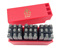 Jeu de poinçons en acier de 2 mm (5/64 pouces) pour lettres A-Z, 27 pièces, Cr-V 6150 HRC 58-62, pour aluminium, fabrication OEM/ODM à Taïwan
