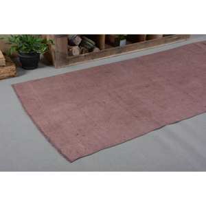 Alfombra turca Vintage moderna de 3,8x9,5 pies, forro de látex de lana hecho a mano púrpura, diseño de retazos rectangulares grandes, Tabriz, recién llegado - Product Image 5