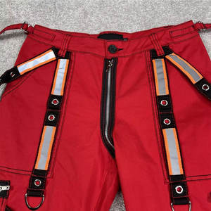 Pantalones Góticos Emo Punk Rojos y Negros para Hombre con Tiras Reflectantes, Pantalones Más Vendidos al por Mayor 2026 - Product Image 2