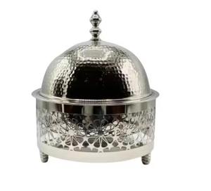 Olla para servir alimentos de Metal de calidad superior con cubierta martillada, cazuelas redondas de acero inoxidable de lujo, olla caliente para calentar alimentos de mesa - Product Image 1