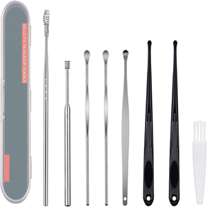 High Quality Stainless Steel Ear <b>Pick</b> Curette Cleaner Tool <b>Set</b> Wholesale in Customized Colors Ear Wax Cleaning Tools Storage Box - Product Image 1