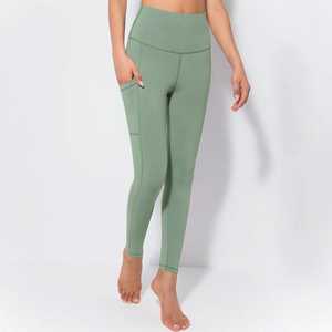 <b>Women</b> Yoga <b>Leggings</b> High Waist Fitness Running Gym Pants <b>Waterproof</b> Four-Way Stretch Breathable Spandex Polyester with OEM - Product Image 5