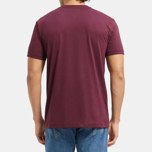 Nouveau T-shirt à col en V, couleur unie, manches courtes, vente en gros, T-shirts à col en V pour hommes, manches courtes, 100% coton, vierge - Product Image 3